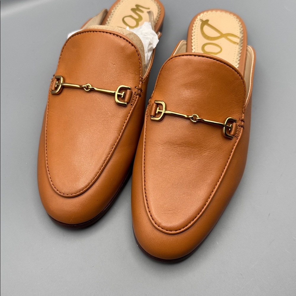 Sam Edelman Tan Leather Mules - Picture 2 of 4
